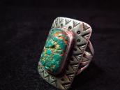 Antique Square Concho Ring w/Turquoise  c.1920～