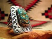 Antique Square Concho Ring w/Turquoise  c.1920～