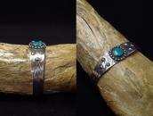 Antique Repousse & Stamped Silver Cuff Bracelet w/TQ c.1940～