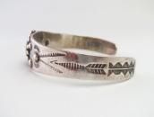 Antique Repousse & Stamped Silver Cuff Bracelet w/TQ c.1940～