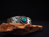 Antique Repousse & Stamped Silver Cuff Bracelet w/TQ c.1940～