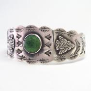 Atq Arrowheads Applique & Thunderbird Stamped Cuff  c.1935～