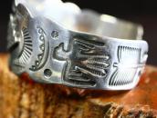 Atq Arrowheads Applique & Thunderbird Stamped Cuff  c.1935～