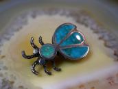 Vintage Zuni GemTurquoise Inlay Small Bug Pin Brooch c.1960～
