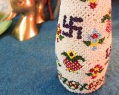 Antique Indian 卍 Pattern Beads Bottle  c.1930～