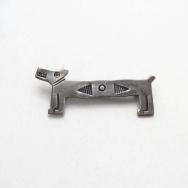 Antique 『Lucky Dog』 Stamped Silver Small Pin Brooch  c.1930～