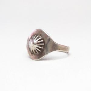 Antique Navajo Concho Repouse Silver Tourist Ring  c.1935～