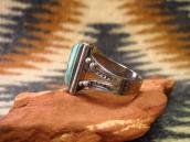 Antique Navajo Split Shank Ring w/Sq. Green Turquoise c.1940