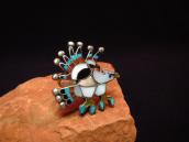 【Charlotte Dishta】 Zuni Multi-Stone Inlay Eagle Silver Ring