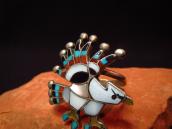 【Charlotte Dishta】 Zuni Multi-Stone Inlay Eagle Silver Ring