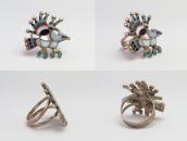 【Charlotte Dishta】 Zuni Multi-Stone Inlay Eagle Silver Ring