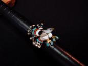 【Charlotte Dishta】 Zuni Multi-Stone Inlay Eagle Silver Ring