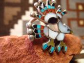 【Charlotte Dishta】 Zuni Multi-Stone Inlay Eagle Silver Ring