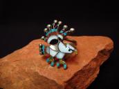 【Charlotte Dishta】 Zuni Multi-Stone Inlay Eagle Silver Ring
