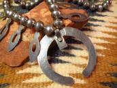 Vintage Navajo Bench Made Silver Bead & Naja Necklace c.1960