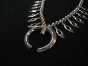 Vintage Navajo Bench Made Silver Bead & Naja Necklace c.1960