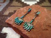 Vintage Zuni Needle Point TQ Dangle Pierced Earrings c.1960～
