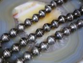 Vtg "Navajo Pearl" Hand Made Silver Bead Necklace  c.1950～?