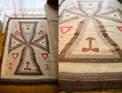 ナバホラグ クリスタル 織物 クロス アンティーク ビンテージ NAVAJO RUG 敷物 チマヨ