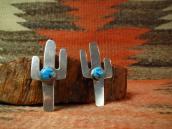 OLDPAWN Navajo Cactus Shape Silver Pierced Earrings  c.1980～