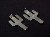 OLDPAWN Navajo Cactus Shape Silver Pierced Earrings  c.1980～
