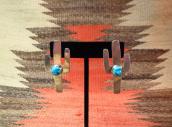 OLDPAWN Navajo Cactus Shape Silver Pierced Earrings  c.1980～