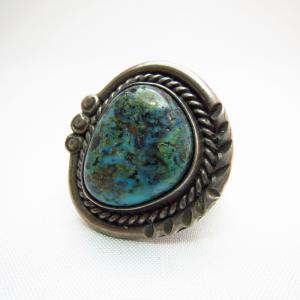 OLDPAWN Silver Ring w/Pilot Mountain Turquoise