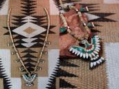 Atq Kewa Rare Shape Thunderbird/Batterybird Necklace  c.1940