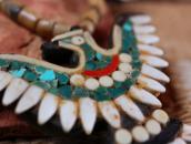 Atq Kewa Rare Shape Thunderbird/Batterybird Necklace  c.1940