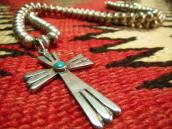 Vintage Fine Silver Beads Necklace w/Cross Fob