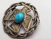 Antique Twisted Wire & Thunderbird Silver Pin w/TQ  c.1930～