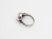 Antique "Navajo Pearl" Face Silver Tourist Ring  c.1935～