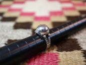 Antique "Navajo Pearl" Face Silver Tourist Ring  c.1935～