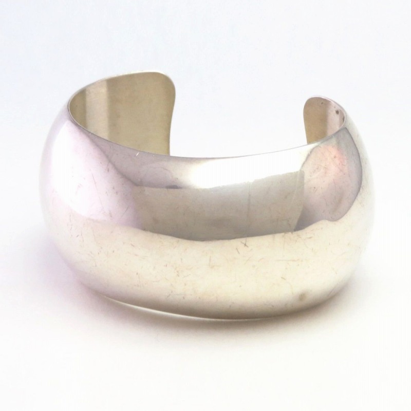 OLD Navajo Sterling Silver Hollow Dome Cuff Bracelet c.1990～