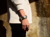 OLD Navajo Sterling Silver Hollow Dome Cuff Bracelet c.1990～