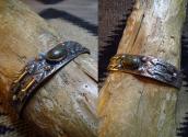 Antique Arrow Patched Silver Cuff Bracelet w/TQ  c.1930～