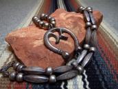 Vintage Silver Bead Necklace with Cast Naja  c.1950～