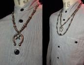 Vintage Silver Bead Necklace with Cast Naja  c.1950～