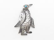 Antique Navajo Stamped Penguin Shape Pin Brooch  c.1930～
