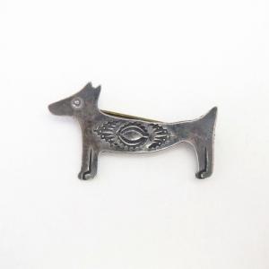 【Ganscraft】 Antique 『Lucky Dog』 Silver Small Pin  c.1930～