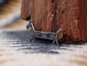 Antique 卍 Stamped Horse Shape Silver Pin Brooch  c.1930～