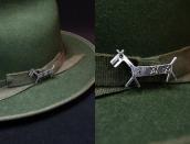 Antique 卍 Stamped Horse Shape Silver Pin Brooch  c.1930～