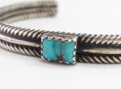 Vtg Navajo Twisted Wire Narrow Cuff Bracelet  w/TQ  c.1945～