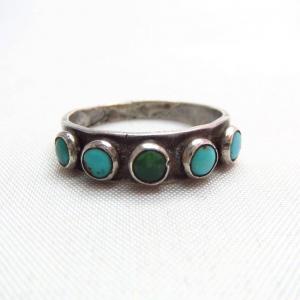 Antique stamped Shank Row Ring w/TQ  c.1930