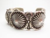 Ernie Lister Shell Repoused Silver Cuff Bracelet  c.1980