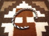 Antique Heavy Ingot Silver Twistedwire Cuff Bracelet c.1930～