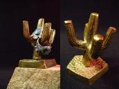 Vintage Solid Brass Cactus Ring Holder  c.1970