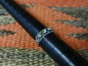 Antique Three Turquoise Row Narrow Tourist Ring  c.1940～