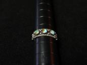 Antique Three Turquoise Row Narrow Tourist Ring  c.1940～