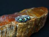 Antique Three Turquoise Row Narrow Tourist Ring  c.1940～